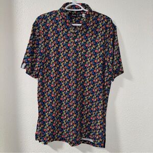 RLX Ralph Lauren Classic Fit Performance Print Polo Shirt Floral Medium